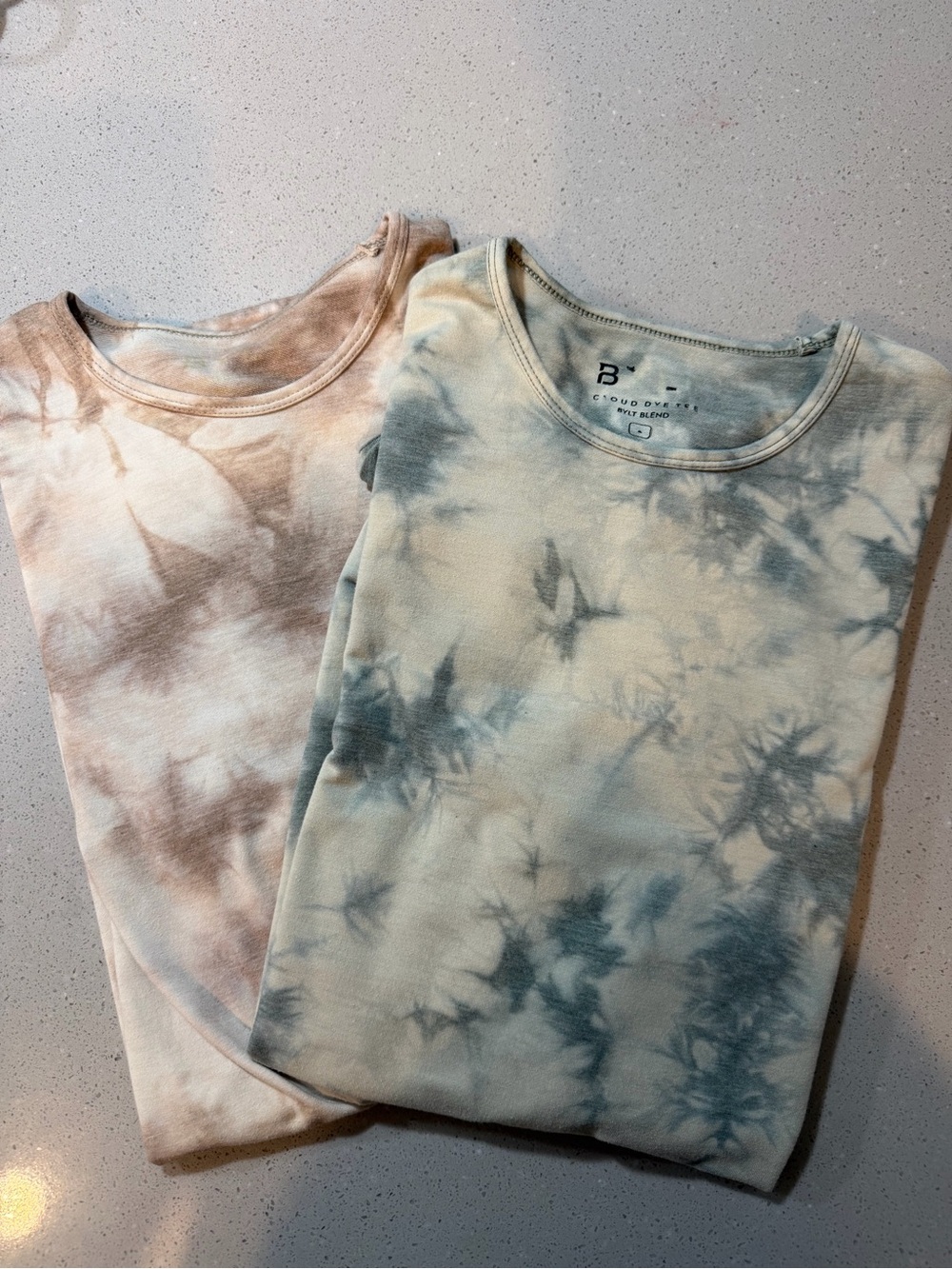 BYLT Basics Tie-Dye Short Sleeve Tees in Brown & Gray